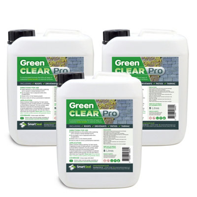 Smartseal - Formerly Moss Remover Pro (Now Green Clear Pro), Lichen and Algae Killer for Roofs, Driveways and Patios, 3 x 5L