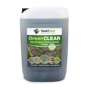 Smartseal Green Clear (Formerly Moss Clear) Lichen Remover and Algae Killer for Roofs, Driveways and Patios, 25L