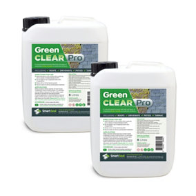 Smartseal Green Clear Pro (Formerly Moss Clear) Lichen Remover and Algae Killer for Roofs, Driveways and Patios, 2 x 5L