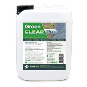 Smartseal Green Clear Pro (Formerly Moss Clear) Lichen Remover and Algae Killer for Roofs, Driveways and Patios, 5L