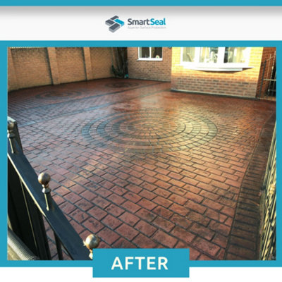 Smartseal Imprinted Concrete Sealer Kit, Silk Wet Look, Transform, Enhance and Protect, Cover 0-60m², Patterned Stamped Concrete