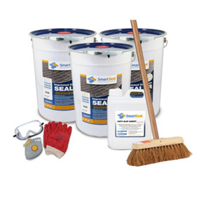 Smartseal Imprinted Concrete Sealer Kit, Silk Wet Look, Transform, Enhance and Protect, Cover140-180m², Patterned Stamped Concrete