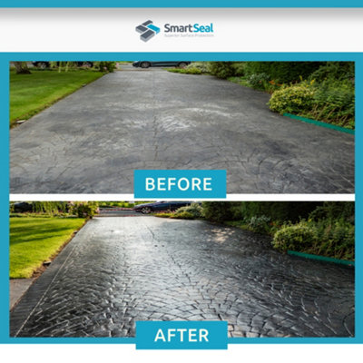 Smartseal Imprinted Concrete Sealer Kit, Silk Wet Look, Transform, Enhance and Protect, Cover140-180m², Patterned Stamped Concrete