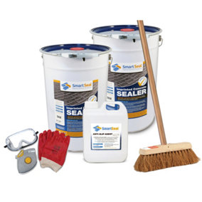 Smartseal Imprinted Concrete Sealer Kit, Silk Wet Look, Transform, Enhance and Protect, Cover70-130m², Patterned Stamped Concrete