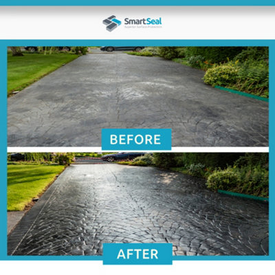 Smartseal Imprinted Concrete Sealer Kit Silk Wet Look Transform Enhance and Protect Cover70 130m Patterned Stamped Concrete