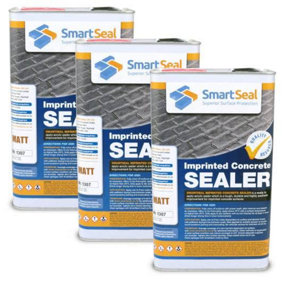 Smartseal Imprinted Concrete Sealer, Matt Finish, Driveway and Patio Sealer, Outdoor Concrete Sealer for Stamped Concrete, 3 x 5L