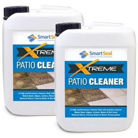Smartseal Patio Cleaner Xtreme, Black Spot Remover, Dirt, Grime and Algae Killer - Block Paving, Natural Stone Cleaner, 2 x 5L