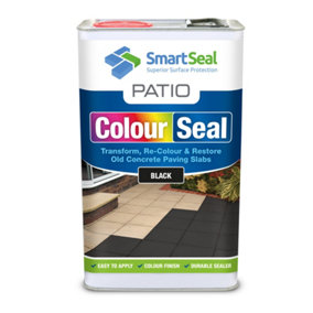 Smartseal Patio ColourSeal, Black, Seal and Restore Concrete Paving Slabs, Concrete Paint for Patio, Concrete Sealer, 5L