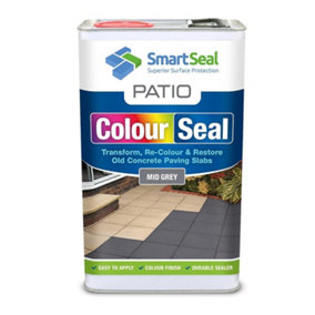 Smartseal Patio ColourSeal, Mid Grey, Seal and Restore Concrete Paving Slabs, Concrete Paint for Patio, Concrete Sealer, 5L