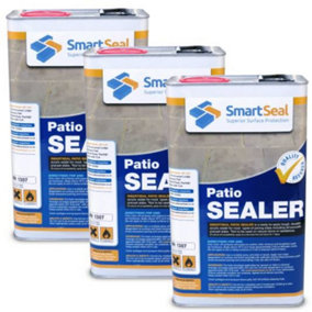 Smartseal Patio Sealer, Protect Concrete Precast Slabs against Black Spot, Stain Resistant, Matt Finish, Concrete Sealer, 3 x 5L