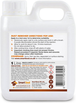Smartseal Rust Remover, Safe Ready-to-apply, Non-acidic Rust Remover, Suitable for Natural Stone, Walls and Concrete Surfaces