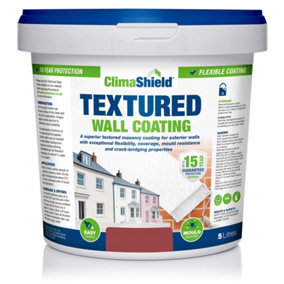 Smartseal Wall Coating Textured (Brick Red), Waterproof 15 years, Brickwork, Stone, Concrete and Render, Breathable, 10kg