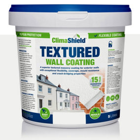 Smartseal Wall Coating Textured (Brilliant White), Waterproof 15 years, Brickwork, Stone, Concrete and Render, Breathable, 10kg