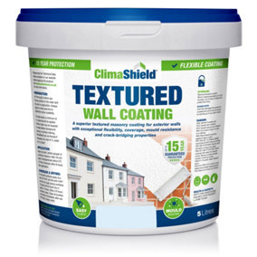 Smartseal Wall Coating Textured (Frosted Blue), Waterproof 15 years, Brickwork, Stone, Concrete and Render, Breathable, 5kg