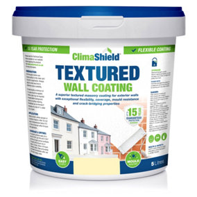 Smartseal Wall Coating Textured (Ivory Glow), Waterproof 15 years, Brickwork, Stone, Concrete and Render, Breathable, 5kg