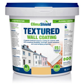 Smartseal Wall Coating Textured (Soft Apricot), Waterproof 15 years, Brickwork, Stone, Concrete and Render, Breathable, 10kg