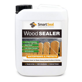 Smartseal Wood Sealer, Clear Dry Finish, Outdoor and Indoor, 10 Year Protection, Suitable for Fences, Sheds and Furniture, 5L