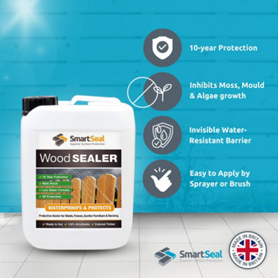 Smartseal Wood Sealer, Dry Finish, Outdoor and Indoor, 10 Year Protection, Suitable for Fences, Sheds and Furniture, 100ml Sample