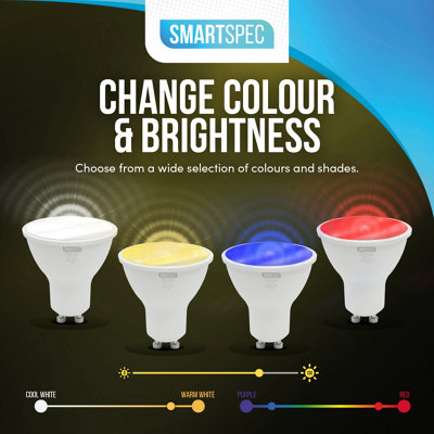 Smartspec Smart Bulb 2Pack, WiFi LED. Works with Alexa, Google Home ...