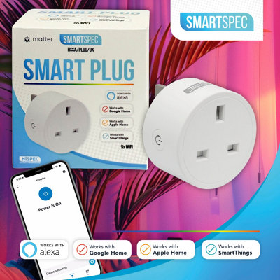 SMARTSPEC SMART PLUG UK 2 PACK Works with Alexa, Google Home, Apple ...
