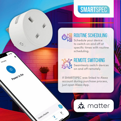 SMARTSPEC SMART PLUG UK 2 PACK Works with Alexa, Google Home, Apple ...
