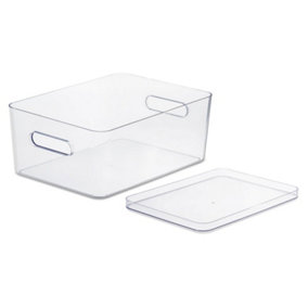 SmartStore Compact Clear Storage Box with Transparent Lid Large, 15.4 Litres