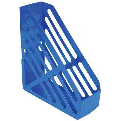 SMCO Magazine Rack Ideal for Magazines Catalogues A4 Blue