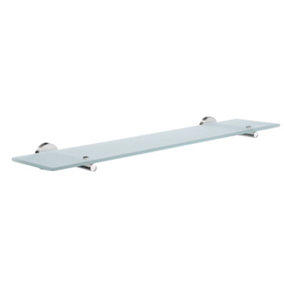 Smedbo Bathroom Frosted Glass 60cm Shelf with Wall Mount Brackets