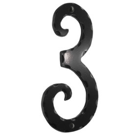 SMEDBO -House Number 3 in Black Wrought Iron