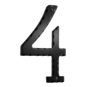 SMEDBO - House Number 4 in Black Wrought Iron