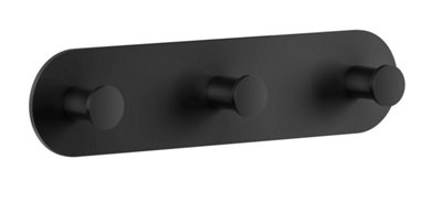 Smedbo Matt Black Stainless Steel Triple Towel Hook Rail (L)195mm (H ...