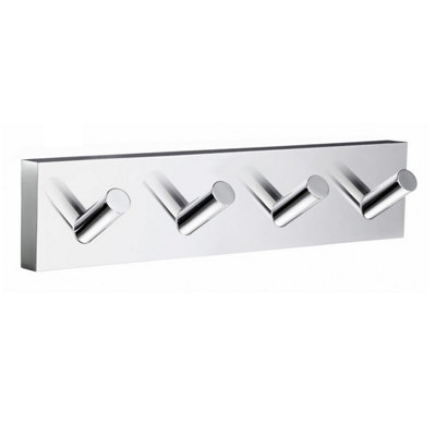 Smedbo Polished Chrome Quadruple Towel Hook Rail 40mm x 178mm Wall ...