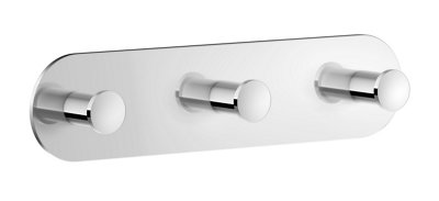 Smedbo Polished Chrome Stainless Steel Triple Towel Hook Rail (L)195mm ...