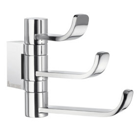 Smedbo Polished Chrome Swivel Swing Arm Triple Towel Hooks
