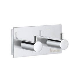 Smedbo Polished Chrome Towel Hooks Wall Mounted Bathroom Storage