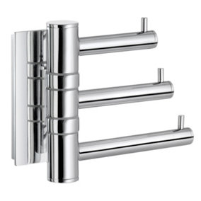 Smedbo Polished Chrome Triple Swivel Swing Arm Towel Hooks