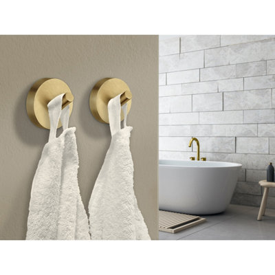 Smedbo Towel Hooks Wall Mounted Storage Non-Rust Brass Core