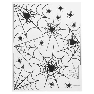 Smiffys Spider Window Stickers Black (One Size)