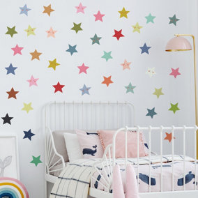 Smiley Stars Wall Sticker Pack Children's Bedroom Nursery Playroom Décor Self-Adhesive Removable