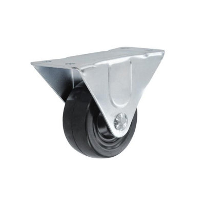 Smiths Ironmongery Rigid Castor Silver/Black (50mm)