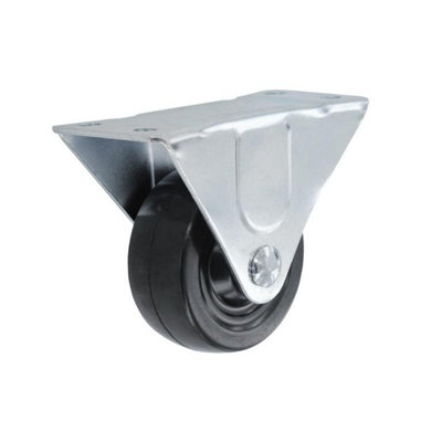 Smiths Ironmongery Rigid Rubber Castor Silver (65mm)