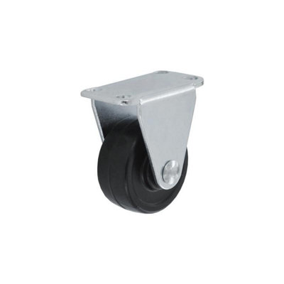 Smiths Ironmongery Rigid Rubber Castor Silver/Black (One Size)