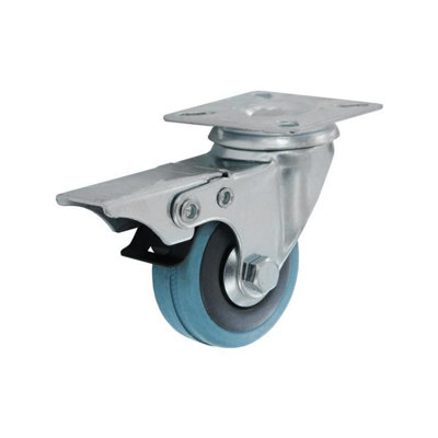 Smiths Ironmongery Swivel Castor Steel/Navy (75mm)