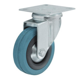 Smiths Ironmongery Wheel Swivel Castor Blue/Silver (100mm)