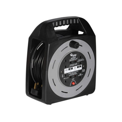 SMJ 13AMP 4 Sockets Cable Reel 50mtrs Black/Grey