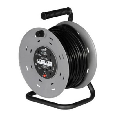 SMJ CTH5013 4 Gang 13A Heavy Duty Extension Cable Reel with Safety Thermal Cut Out 50m Price Comparisons | Compare The Build