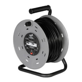 SMJ CTH5013 4 Gang 13A Heavy Duty Extension Cable Reel with Safety Thermal Cut Out 50m