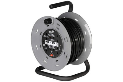 SMJ Electrical 25m 4-Socket 13A Heavy Duty Steel Frame Extension Lead Cable Reel