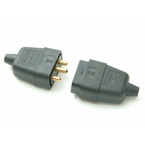 SMJ RC3PBC Black Plug & Socket 10A 3-Pin SMJRC3PBC