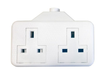 SMJ RTS2GW White Trailing Extension Socket 13A 2-Gang SMJRTS2GW